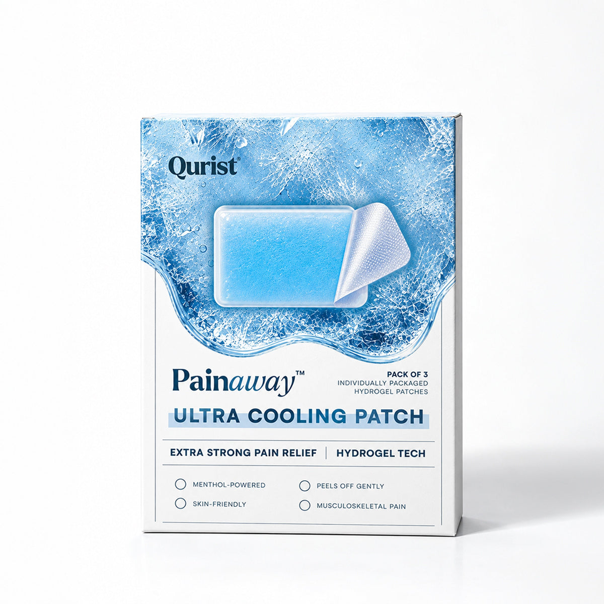 Painaway Ultra Cooling Patch, pack of 3 hydrogel patches
